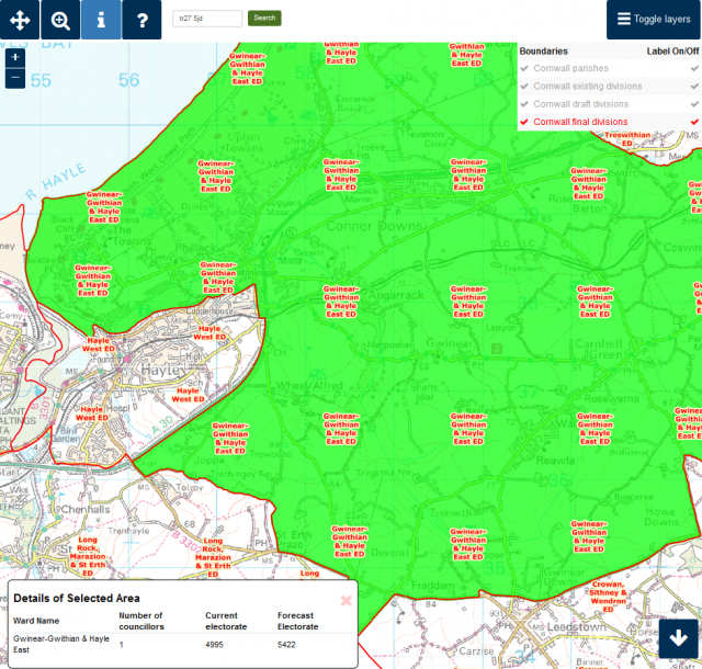 Gwinear-Gwithian & Hayle East Map Gwinear-Gwithian & Hayle East Map